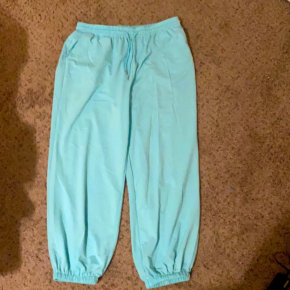 Blue Drawsting Waist Sweatpants